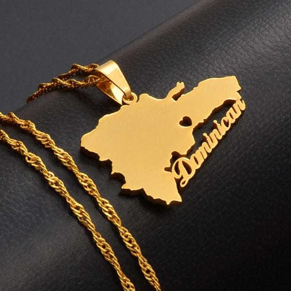 Dominican Republic Map Necklace