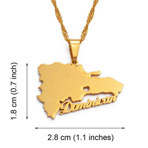 Dominican Republic Map Necklace