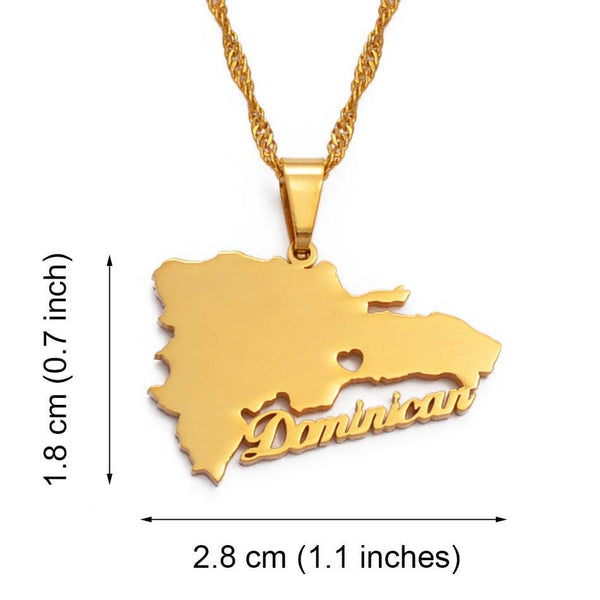 Dominican Republic Map Necklace