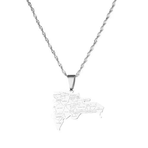 Dominican Republic Map Necklace