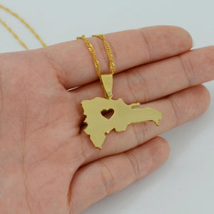 Dominican Republic Map Necklace