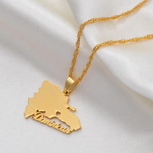 Dominican Republic Map Necklace