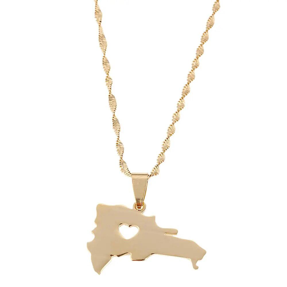 Dominican Republic Map Necklace