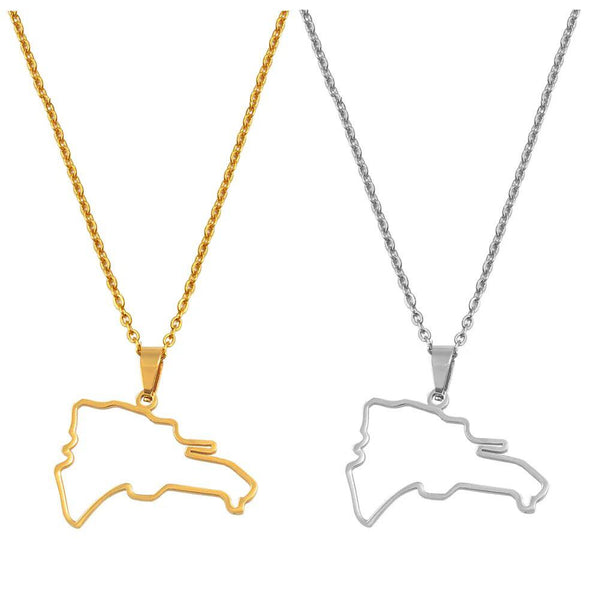 Dominican Republic Map Necklace