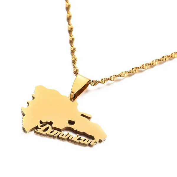 Dominican Republic Map Necklace