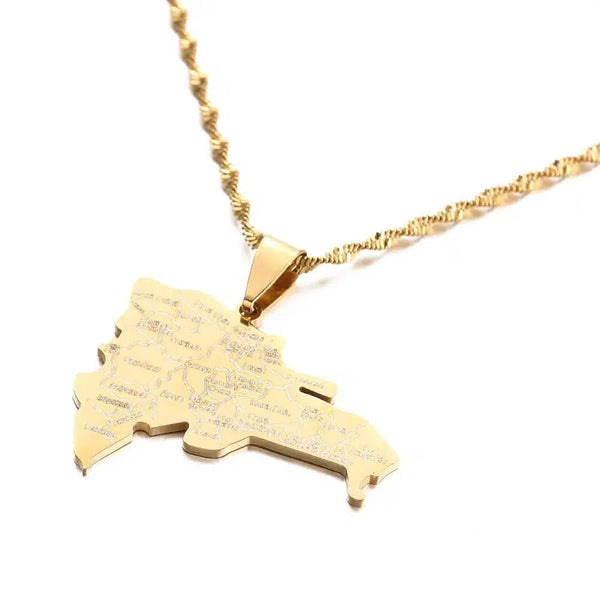 Dominican Republic Map Necklace