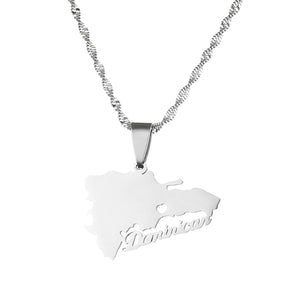 Dominican Republic Map Necklace