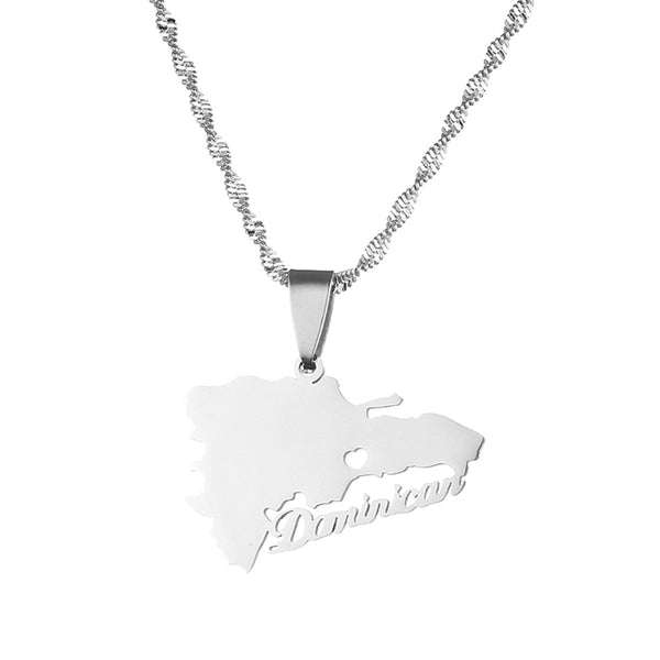 Dominican Republic Map Necklace