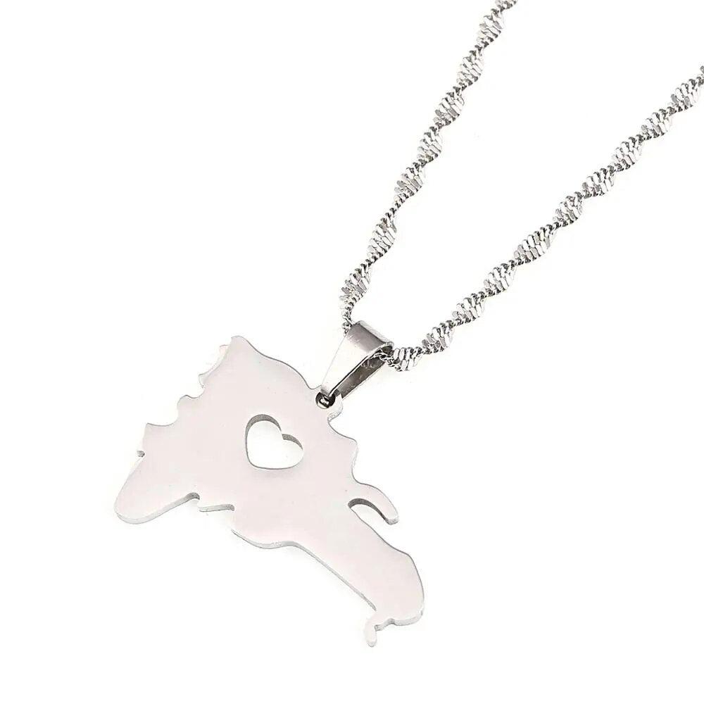 Dominican Republic Map Necklace