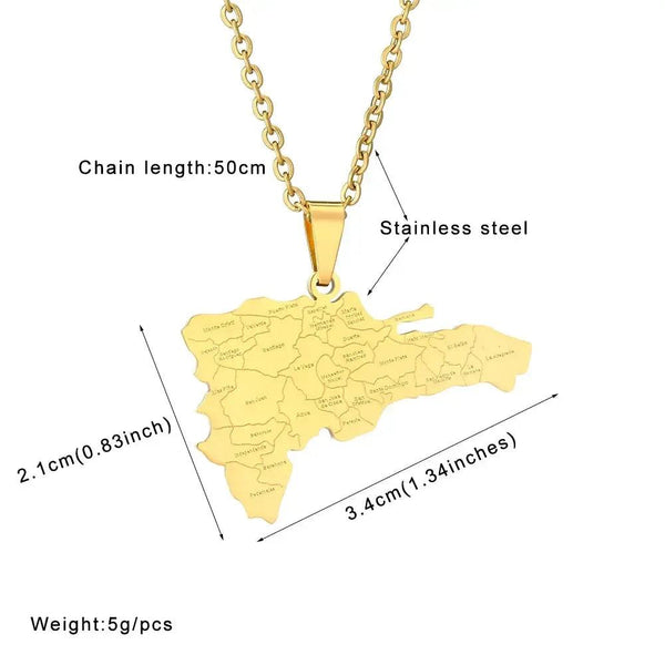 Dominican Republic Map Necklace