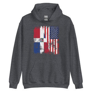 Dominican Republic USA Flag Half America Hoodie