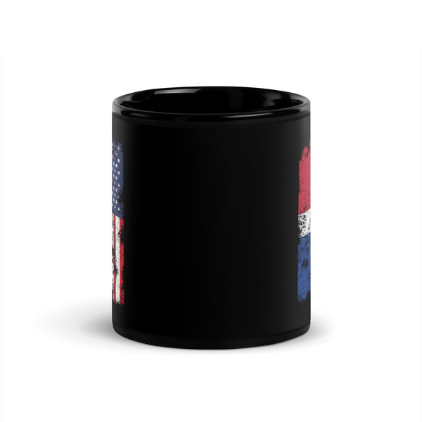 Dominican Republic USA Flag Half America Mug