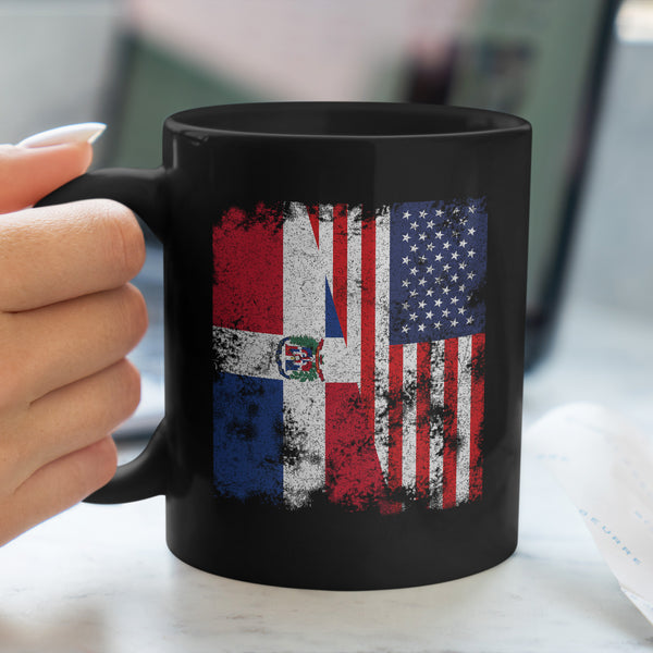 Dominican Republic USA Flag Half America Mug