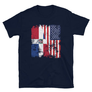 Dominican Republic USA Flag Half America T-Shirt