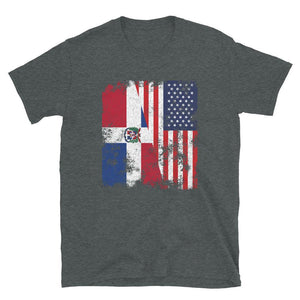 Dominican Republic USA Flag Half America T-Shirt