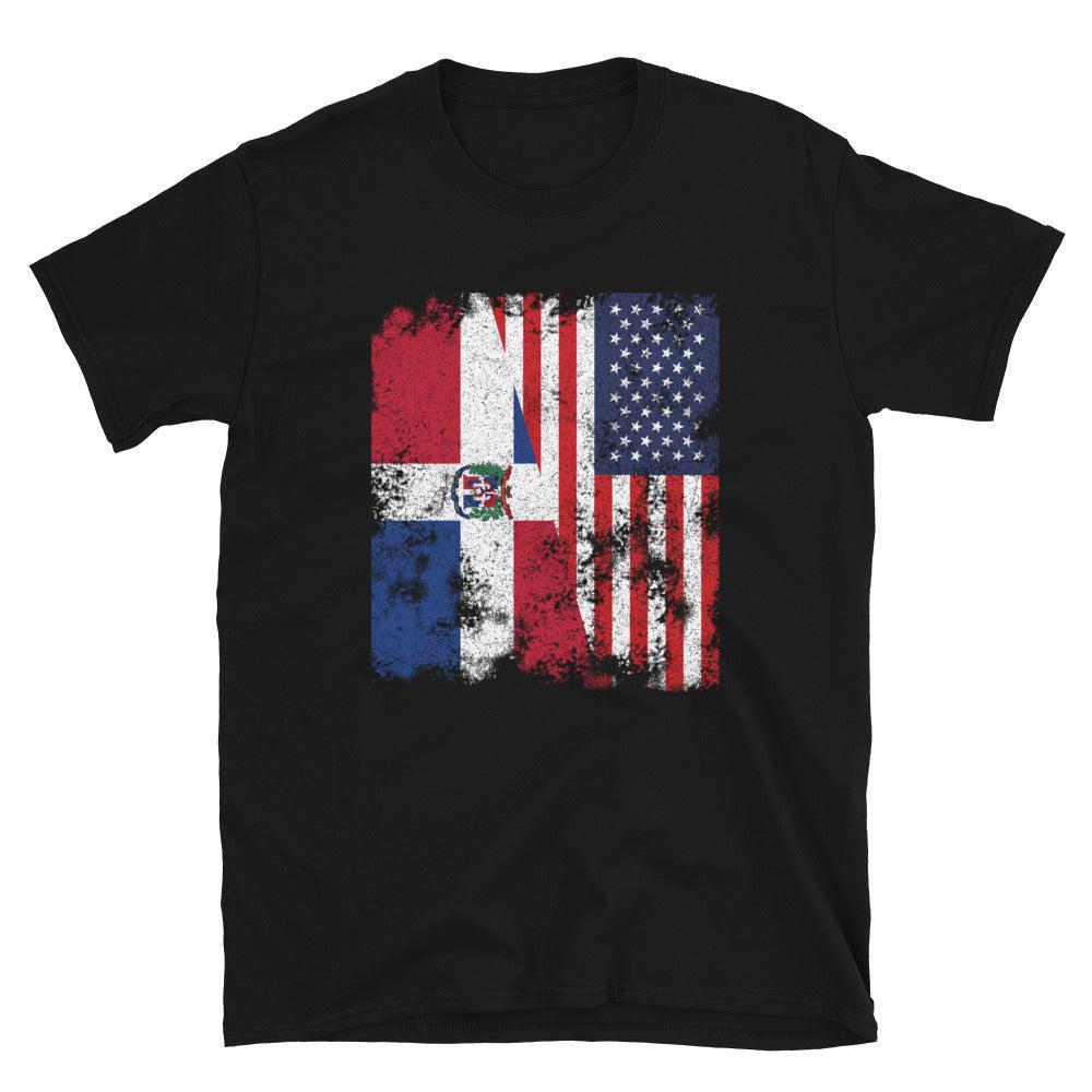 Dominican Republic USA Flag Half America T-Shirt