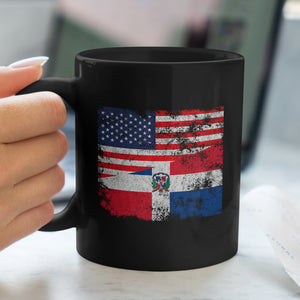 Dominican Republic USA Flag Mug
