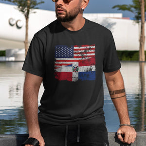 Dominican Republic USA Flag T-Shirt
