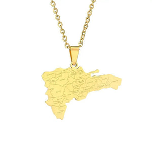 Dominican Republic Map Necklace