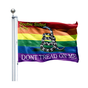 Don't Tread On Me Pride Flag - LGBTQ+ Rainbow Gadsden Flag