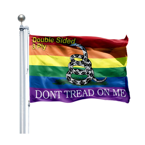 Don't Tread On Me Pride Flag - LGBTQ+ Rainbow Gadsden Flag