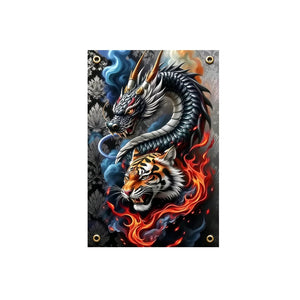 Dragon and Tiger Flag - 90x150cm(3x5ft) - 60x90cm(2x3ft)