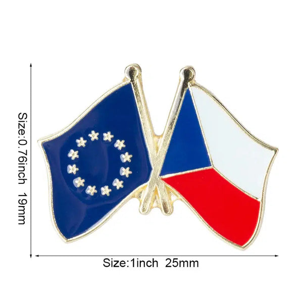 EU Czech Republic Flag Lapel Pin - Enamel Pin Flag