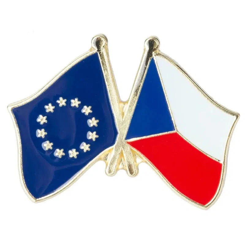 EU Czech Republic Flag Lapel Pin - Enamel Pin Flag