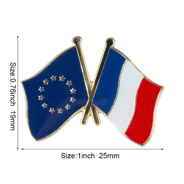 EU France Flag Lapel Pin - Enamel Pin Flag