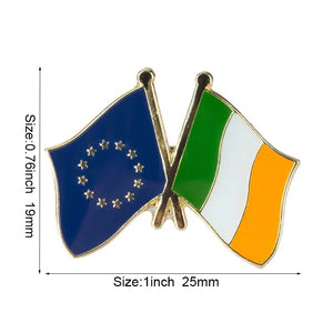 EU Ireland Flag Lapel Pin - Enamel Pin Flag