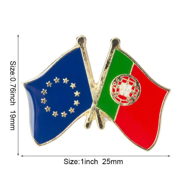 EU Portugal Flag Lapel Pin - Enamel Pin Flag