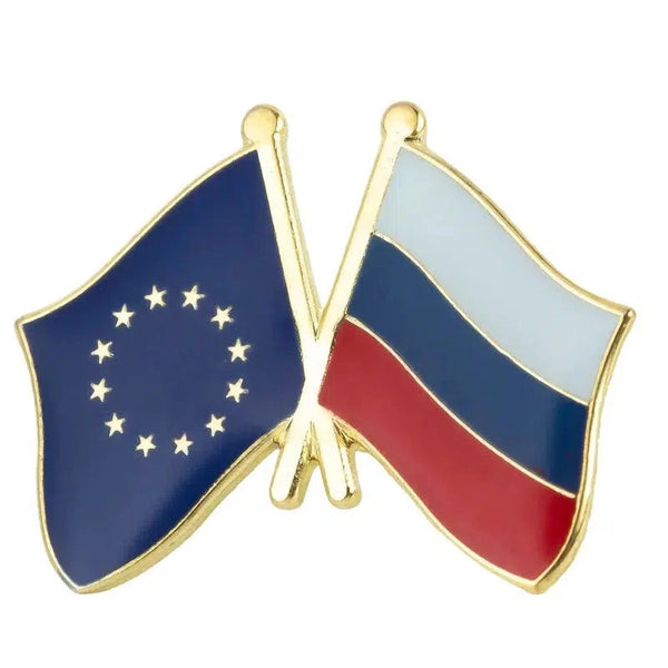 EU Russia Flag Lapel Pin - Enamel Pin Flag