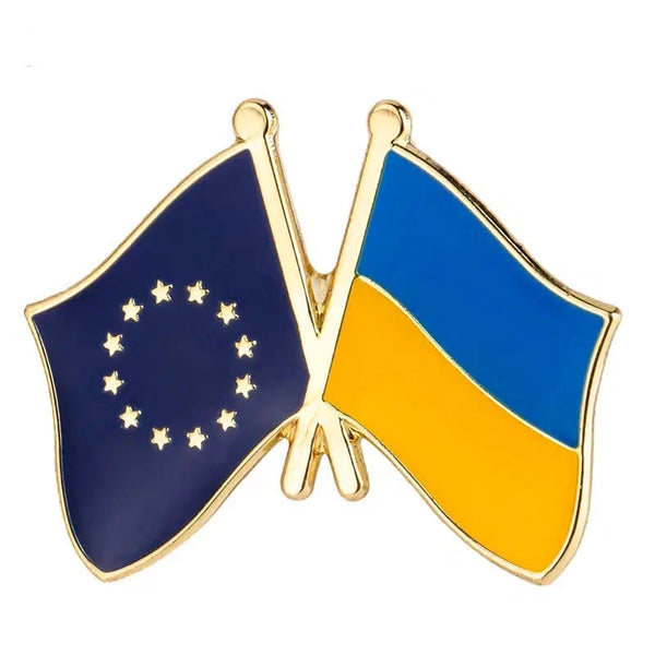 EU Ukraine Flag Lapel Pin - Enamel Pin Flag