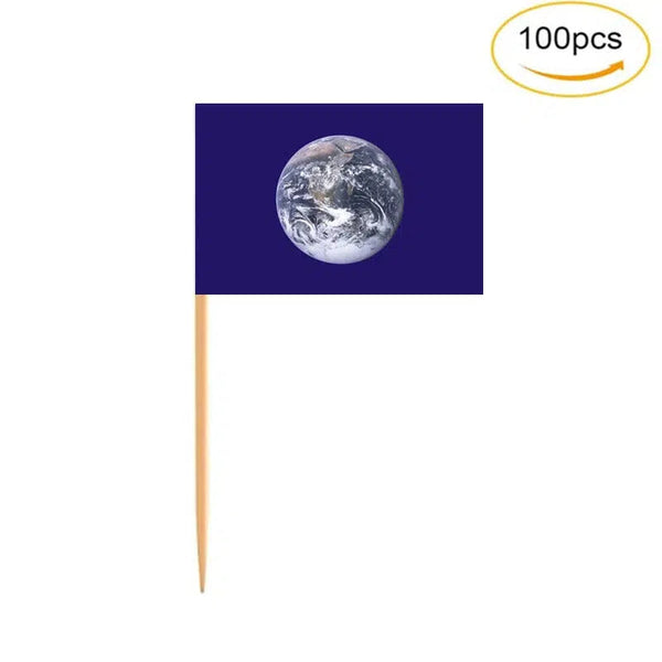 Earth Flag Toothpicks - Cupcake Toppers (100Pcs)