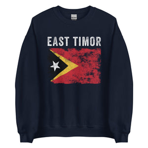 East Timor Flag Distressed Timorese Flag Sweatshirt