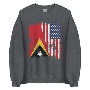 East Timor USA Flag - Half American Sweatshirt