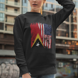East Timor USA Flag - Half American Sweatshirt