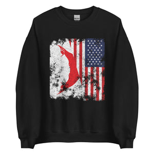 Easter Island USA Flag - Half American Sweatshirt