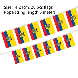 Ecuador Flag Bunting Banner - 20Pcs