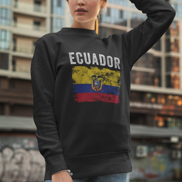Ecuador Flag Distressed Ecuadorian Flag Sweatshirt