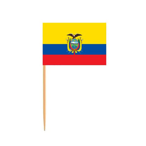 Ecuador Flag Toothpicks - Cupcake Toppers (100Pcs)