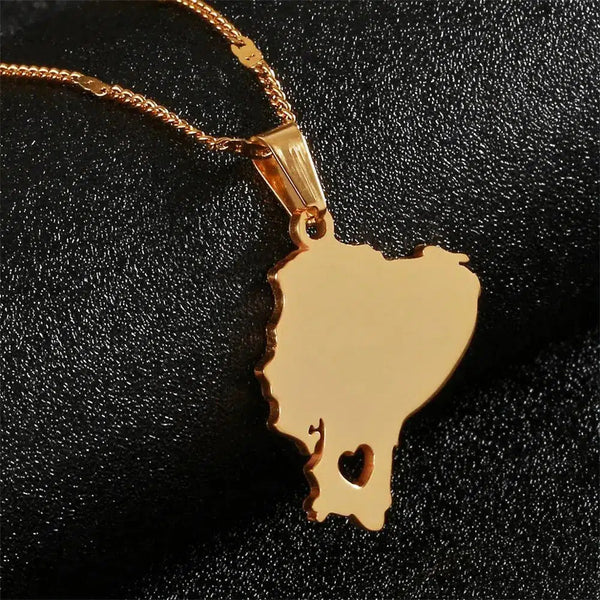 Ecuador Map Necklace