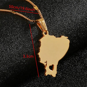 Ecuador Map Necklace