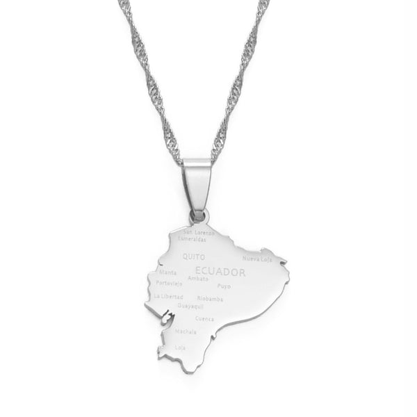 Ecuador Map Necklace