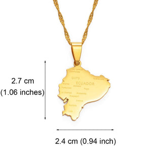 Ecuador Map Necklace