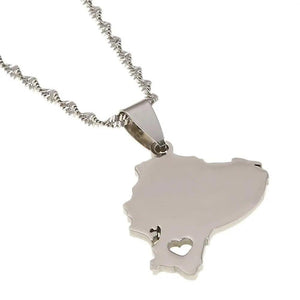 Ecuador Map Necklace