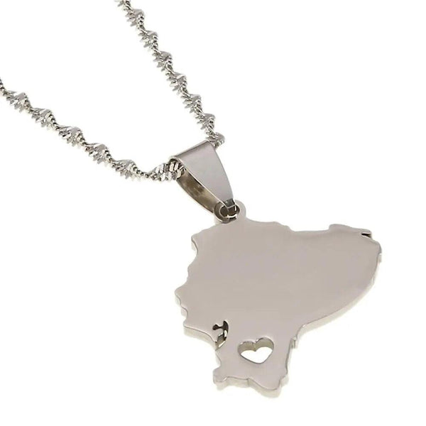 Ecuador Map Necklace