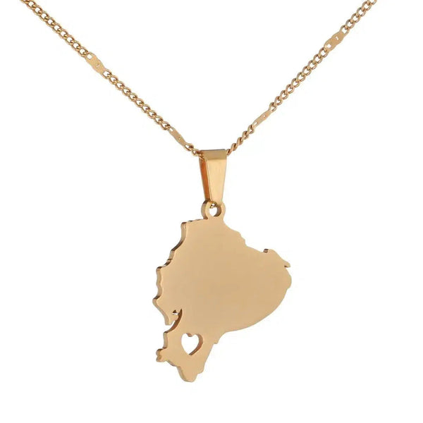 Ecuador Map Necklace