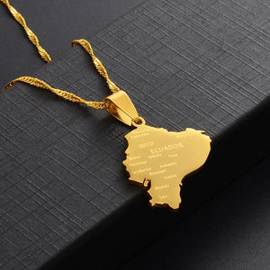 Ecuador Map Necklace