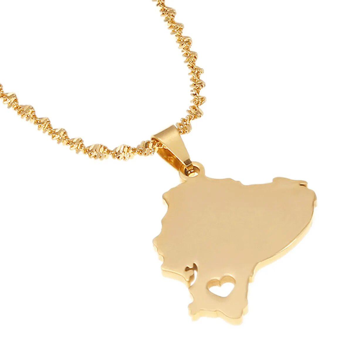 Ecuador Map Necklace